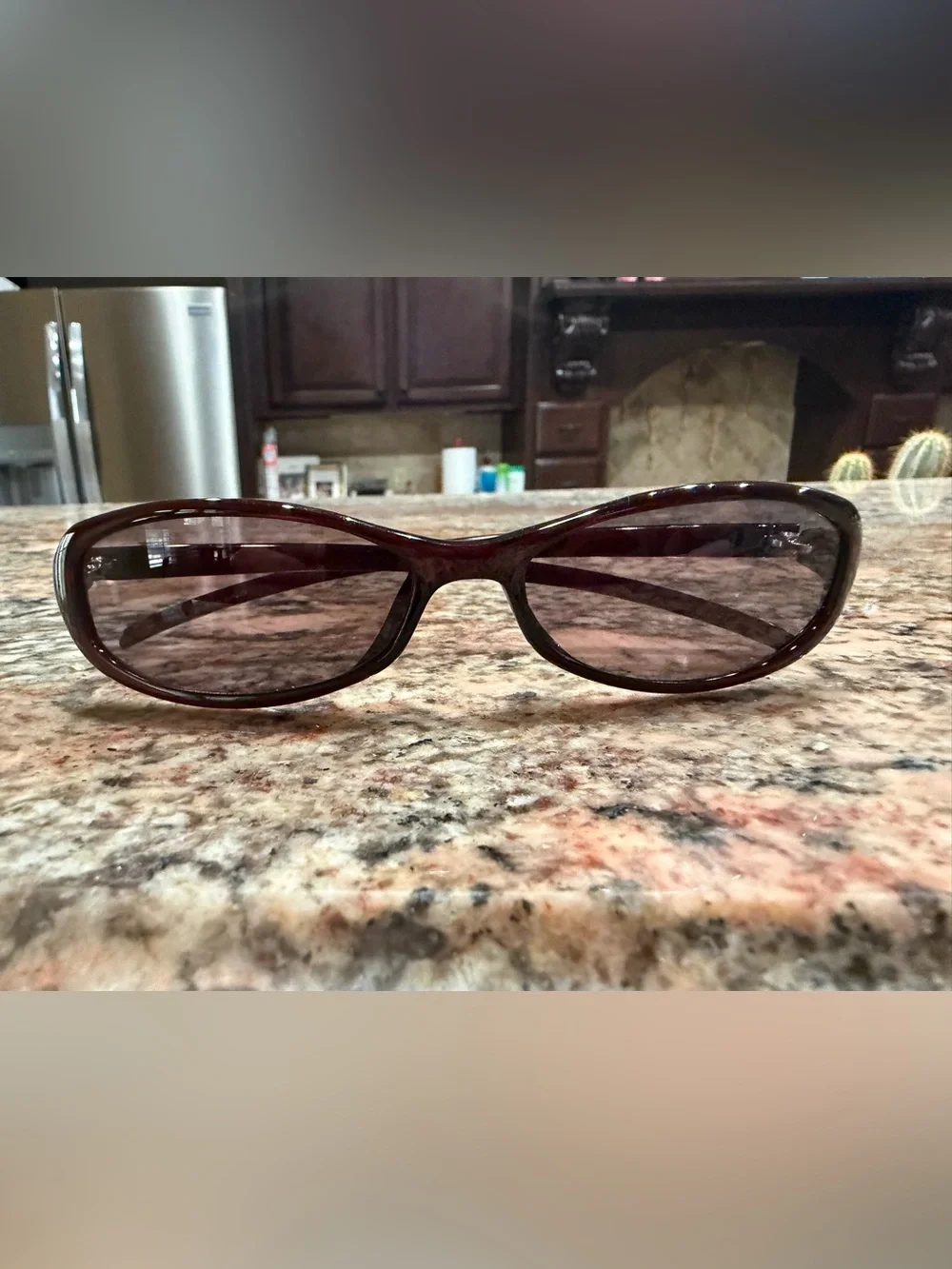 Gucci Vintage Small Brown Tinted Oval Sunglasses